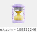 Hourglass transparent, sand clock, time icon 3d render. Running time concept. 109522246