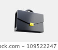 Black businessman briefcase 3d render. Office work. Business. Finance. Portfolio. 109522247