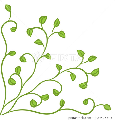 Ornamental frame of branches with green foliage 109523503
