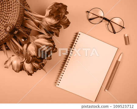 A woman's workplace on a public holiday. A woman's workplace on a public holiday. 109523712