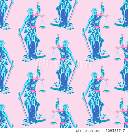 Abstract vector sculpture of Themis or Femida, the Goddess of justice. Abstract vector sculpture of Themis or Femida, the Goddess of justice. 109523747