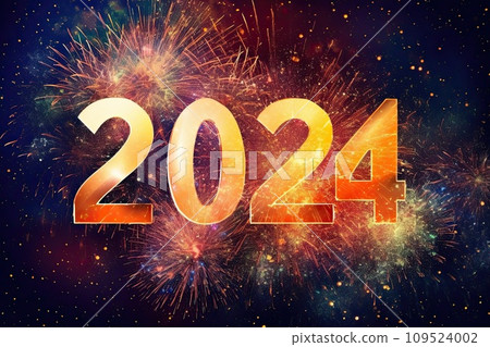 AI-generated content. happy new 2024 year 109524002