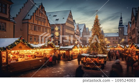AI-generated content. european christmas market 109524003