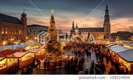 AI-generated content. european christmas market 109524004