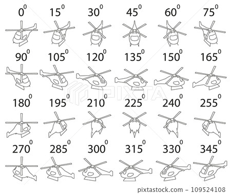 A set of 24 copters in outline from different angles. A set of 24 copters in outline from different angles. 109524108