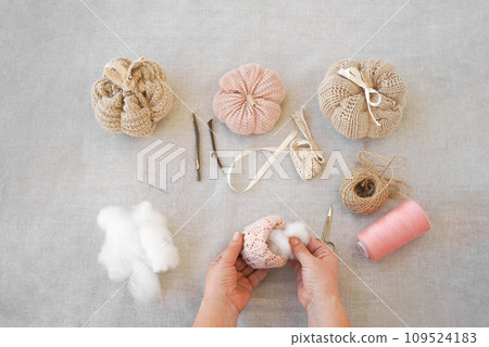 2. Step-by-step instructions. Making interior pumpkins from textiles, knitted fabric, alterations from an old sweater, hobbies, diy. Crafts for Thanksgiving. 2. Step-by-step instructions. Making interior pumpkins from textiles, knitted fabric, alterations from an old sweater, hobbies, diy. Crafts for Thanksgiving. 109524183