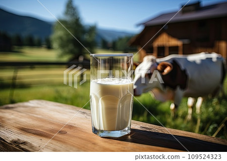AI-generated content. Glass of natural healthy milk AI-generated content. Glass of natural healthy milk 109524323