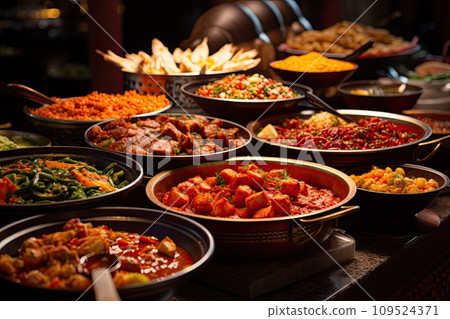 AI-generated content. Arabic food buffet AI-generated content. Arabic food buffet 109524371