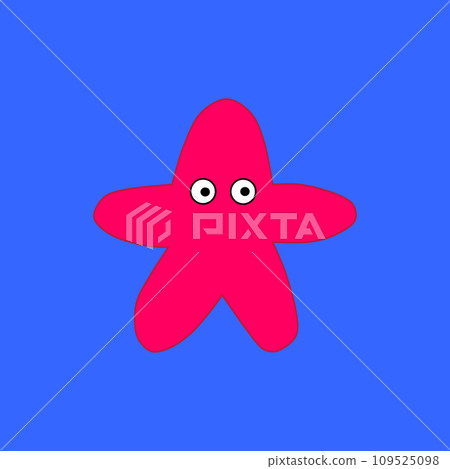 The seastar on the blue background The seastar on the blue background 109525098