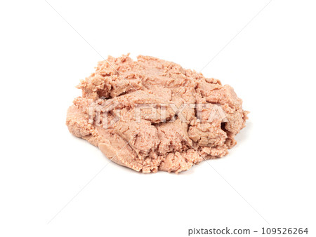 Meat Paste Isolated, Tuna Pate Smear, Chopped Liver Mousse, Fish Paste on White 109526264