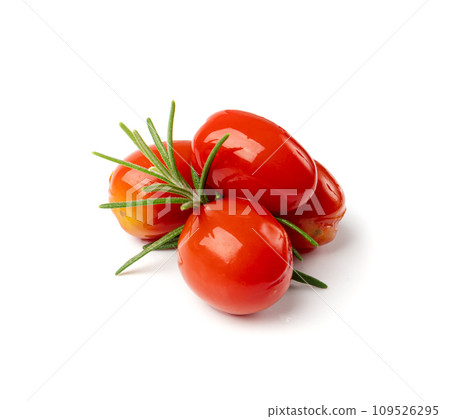 Pickled Cherry Tomatoes Isolated, Canned Small Tomato, Healthy Fermented Vegetables, Salted Marinated Food Pickled Cherry Tomatoes Isolated, Canned Small Tomato, Healthy Fermented Vegetables, Salted Marinated Food 109526295