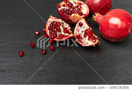 Pomegranate, Red Ripe Fruit, Fresh Sweet Organic Pomegranates 109526308