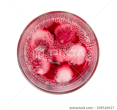 Hibiscus Tea, Dry Rose Drink, Cold Fruit Red Tea in Transparent Mug, Roselle Hibiscus Tea 109526417