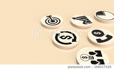 The icon on wood plate for Business concept 3d rendering The icon on wood plate for Business concept 3d rendering 109527320