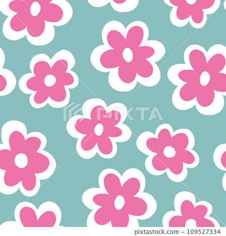 Seamless pattern with creative decorative flowers. Seamless pattern with creative decorative flowers. 109527334