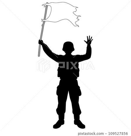soldier waving the white flag 109527856