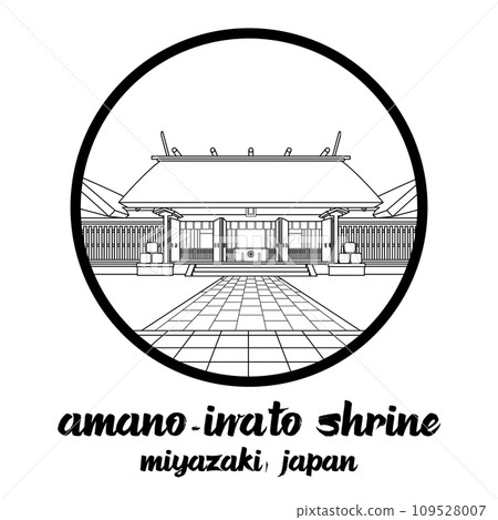 Circle icon line Amano-iwato Shrine. vector illustration 109528007