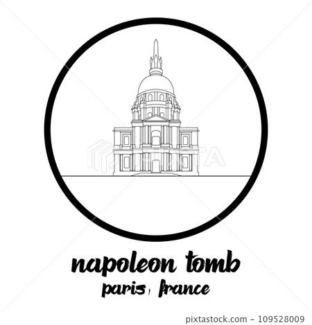 Circle icon line Napoleon Tomb. vector illustration Circle icon line Napoleon Tomb. vector illustration 109528009