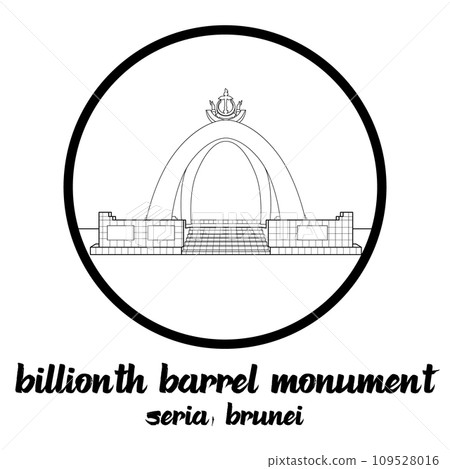 Circle icon line Billionth Barrel Monument. vector illustration 109528016