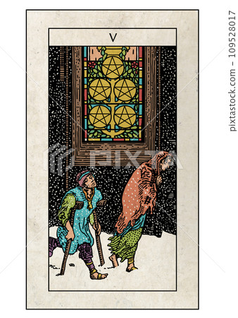 騎士塔羅牌小阿爾克那星幣五 109528017