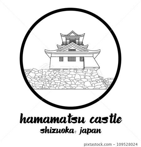 Circle Icon Hamamatsu Castle. vector illustration 109528024
