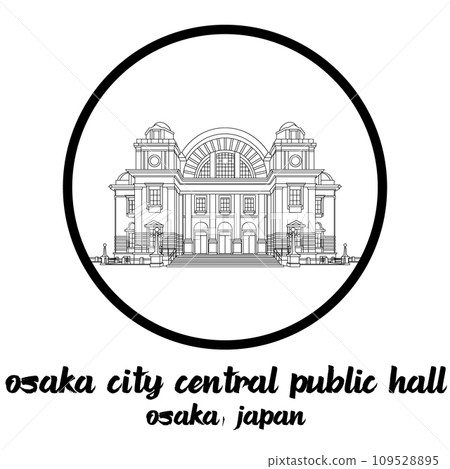 Circle Icon Osaka City Central Public Hall. vector illustration Circle Icon Osaka City Central Public Hall. vector illustration 109528895