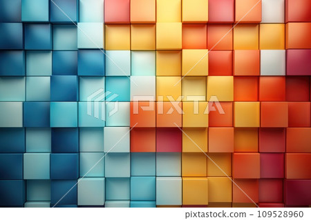 AI-generated content. Abstract geometric rainbow colors color 3d background. Generative AI AI-generated content. Abstract geometric rainbow colors color 3d background. Generative AI 109528960