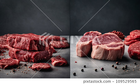 Cross section of meat/steak meat 109529565