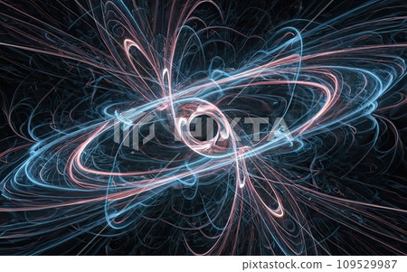 Blue glowing curves with particles of light Blue glowing curves with particles of light 109529987