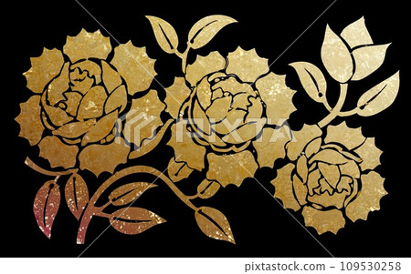 Japanese traditional gold foil floral texture background 109530258