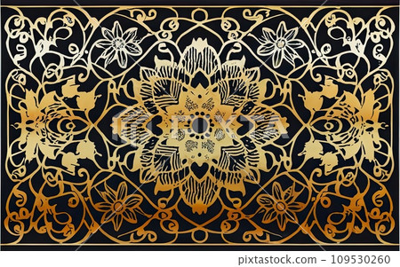 Japanese traditional gold foil floral texture background Japanese traditional gold foil floral texture background 109530260