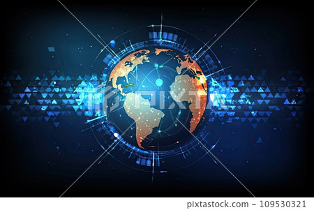 Planet Earth with global communication system and communication satellites  109530321