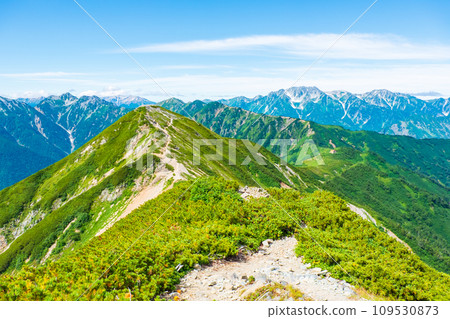 夏季攀登雞岳(從雞岳中峰眺望張之木山和立山) 夏季攀登雞岳(從雞岳中峰眺望張之木山和立山) 109530873