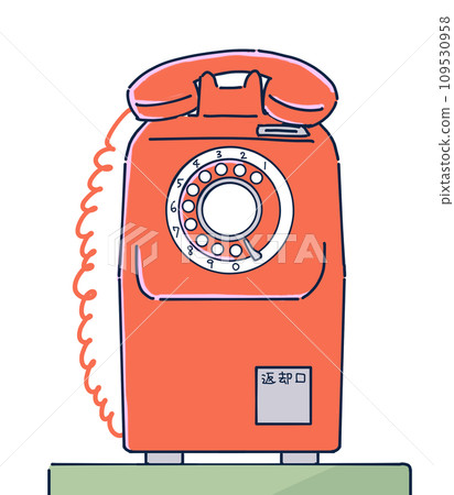 復古紅色手機 109530958