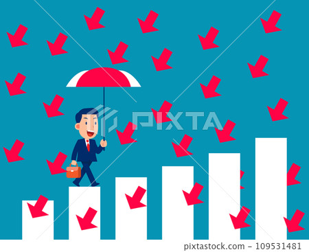 Leadership with risk management. Business facety vector illustration concept 109531481