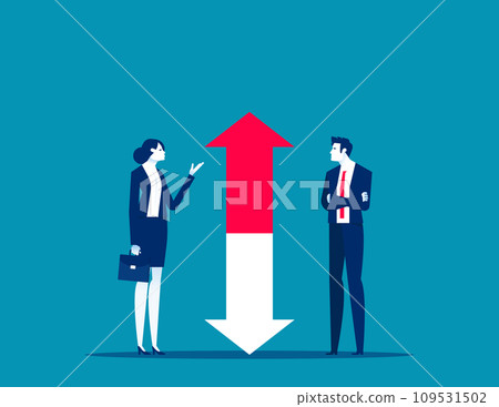 Plans to change business situation and direction. Business vector illustration 109531502