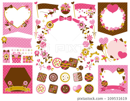 情人節標題/標題/巧克力插圖集[無文字] 109531619