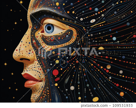 human face with colorful makeup human face with colorful makeup 109531933