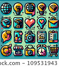 colorful icon world 109531943