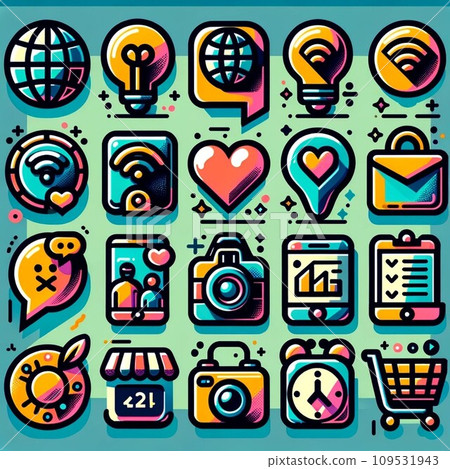 colorful icon world colorful icon world 109531943