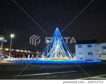 Christmas illumination at Meitetsu Sanage Station 109532725