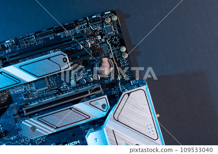 modern powerful and fast motherboard with connectors for HDMI and USB modern powerful and fast motherboard with connectors for HDMI and USB 109533040