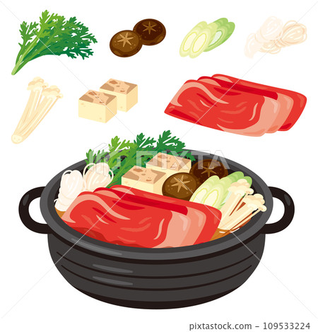 壽喜燒鍋和配料 壽喜燒鍋和配料 109533224