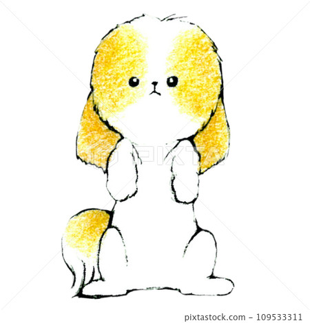 一隻可愛的西施狗站立的插圖 一隻可愛的西施狗站立的插圖 109533311
