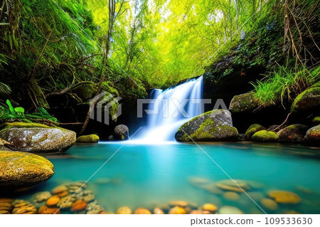 a meadow near river. Scenic rural landscape. a meadow near river. Scenic rural landscape. 109533630