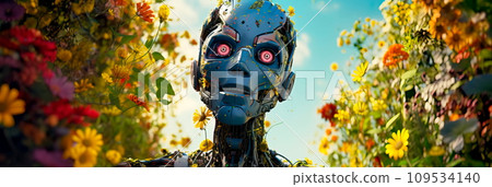 the role of robots in environmental sustainability, showing the symbiotic relationship between humans and technology in preserving the planet. the role of robots in environmental sustainability, showing the symbiotic relationship between humans and technology in preserving the planet. 109534140