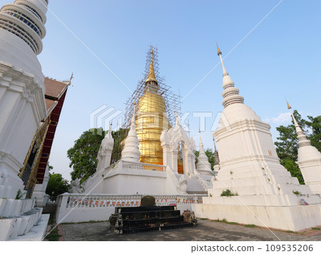 Thailand Chiang Mai Wat Suan Dok early morning 109535206