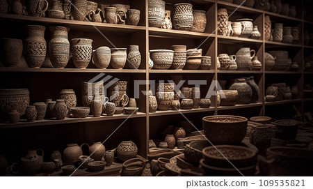 繩文時代的陶器圖像（AI 生成圖像） 109535821
