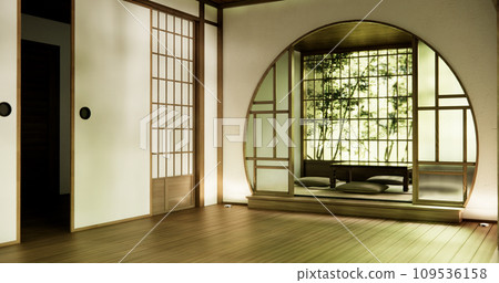 low table and pillow on wooden floor room japanese style. 109536158