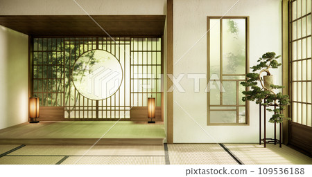 cleaning Interior, Empty room and tatami mat floor room modern style. cleaning Interior, Empty room and tatami mat floor room modern style. 109536188